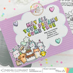 Mama Elephant Birthday Block Clear Stamps hearts