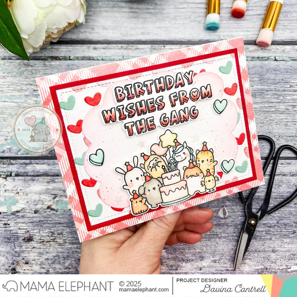 Mama Elephant Birthday Block Creative Cuts Steel Dies celebrate
