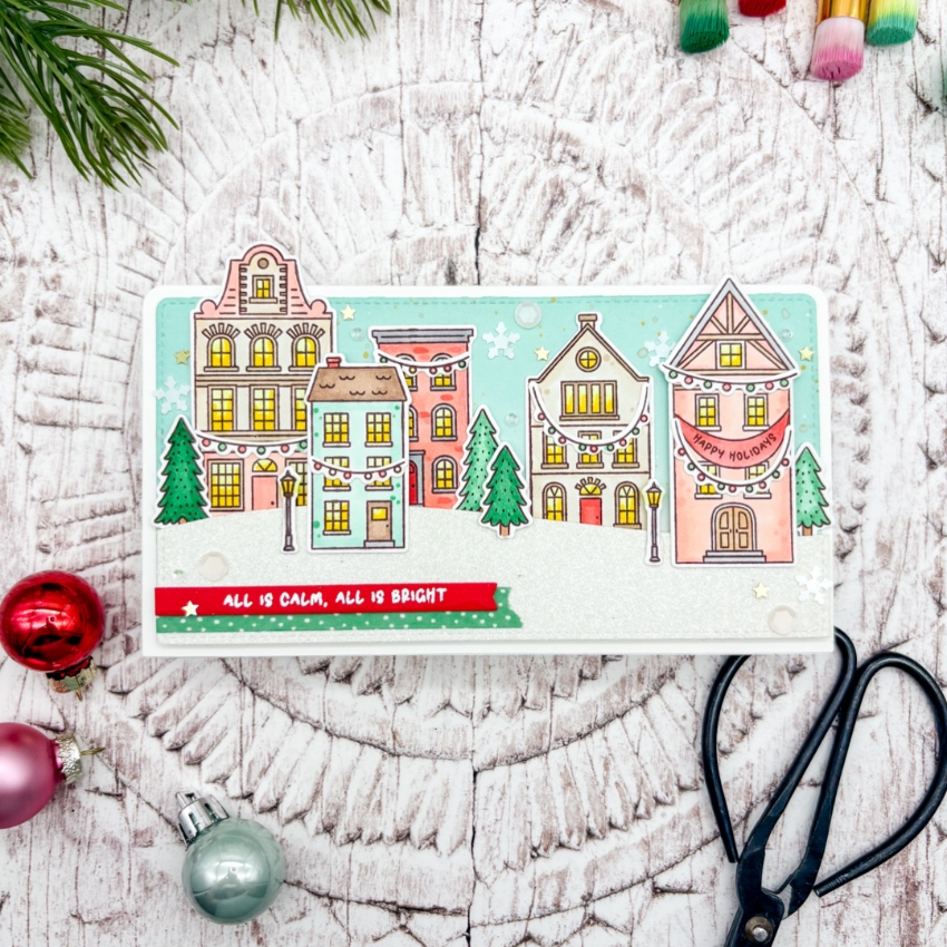 Mama Elephant Bright City Clear Stamps buildings