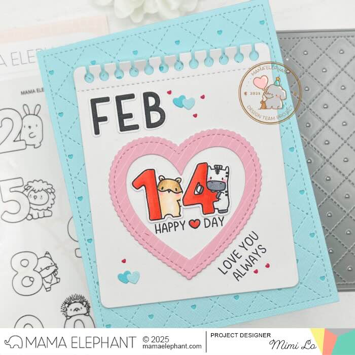 Mama Elephant Counting Right Clear Stamp and Die Set valentines