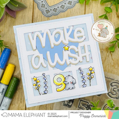 Mama Elephant Counting Right Clear Stamps stars