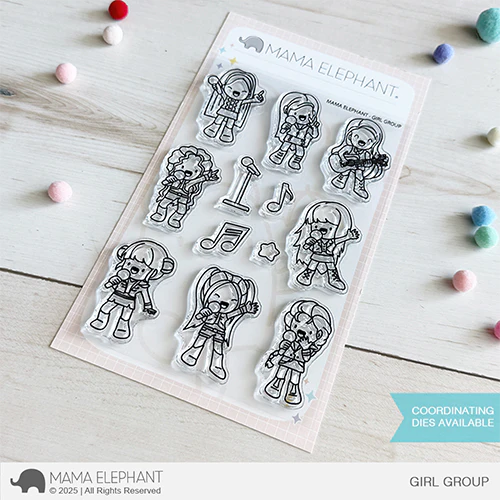 Mama Elephant Girl Group Clear Stamp and Die Set image 1