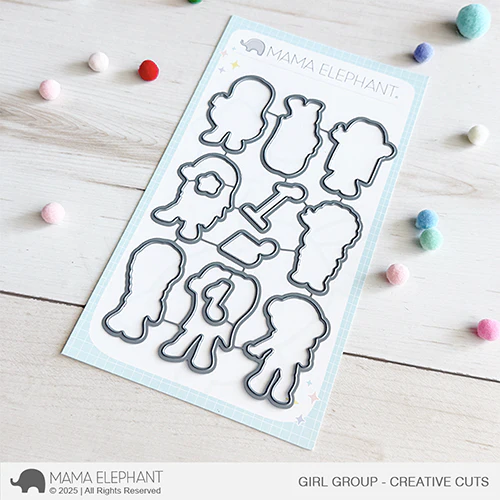 Mama Elephant Girl Group Clear Stamp and Die Set image 2