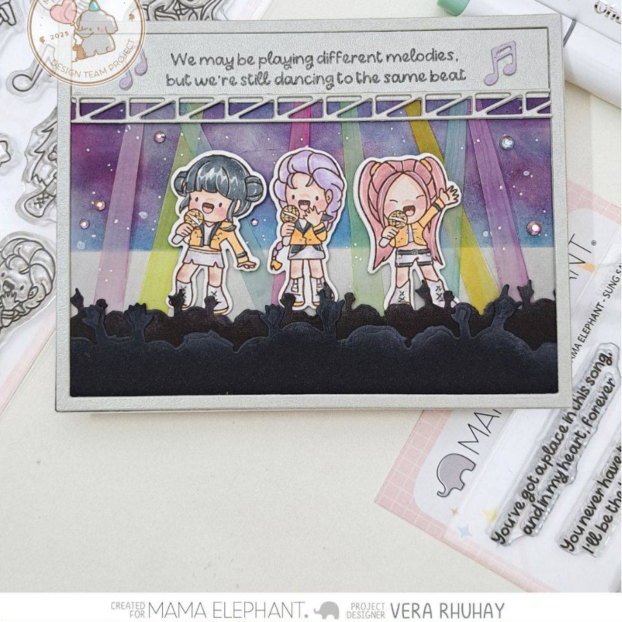 Mama Elephant Girl Group Clear Stamps melody