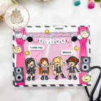 Mama Elephant Girl Group Clear Stamps pink