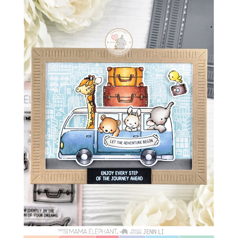 Mama Elephant Journey Ahead Clear Stamps adventure