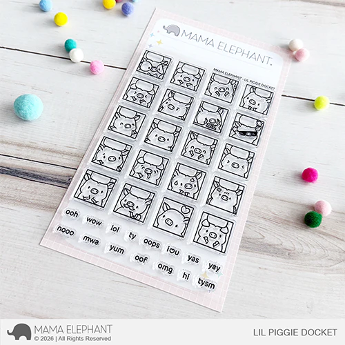Mama Elephant Lil Piggie Docket Clear Stamps