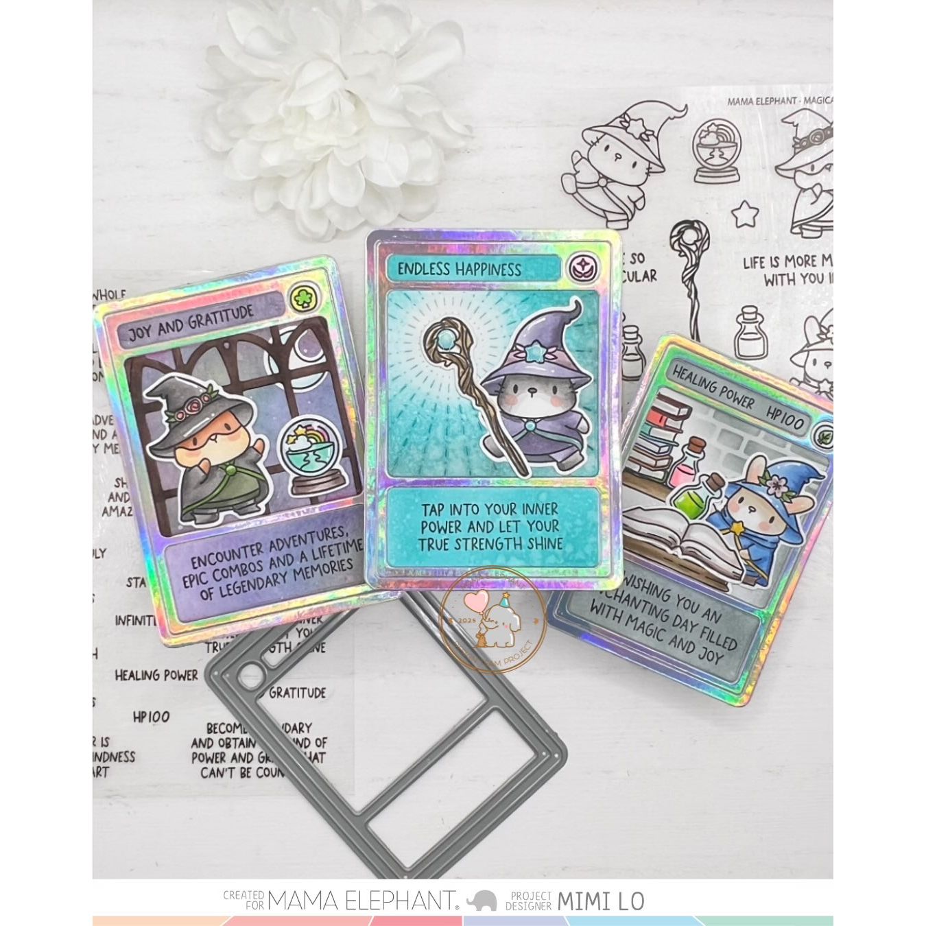 Mama Elephant Magical Wizards Clear Stamps cards