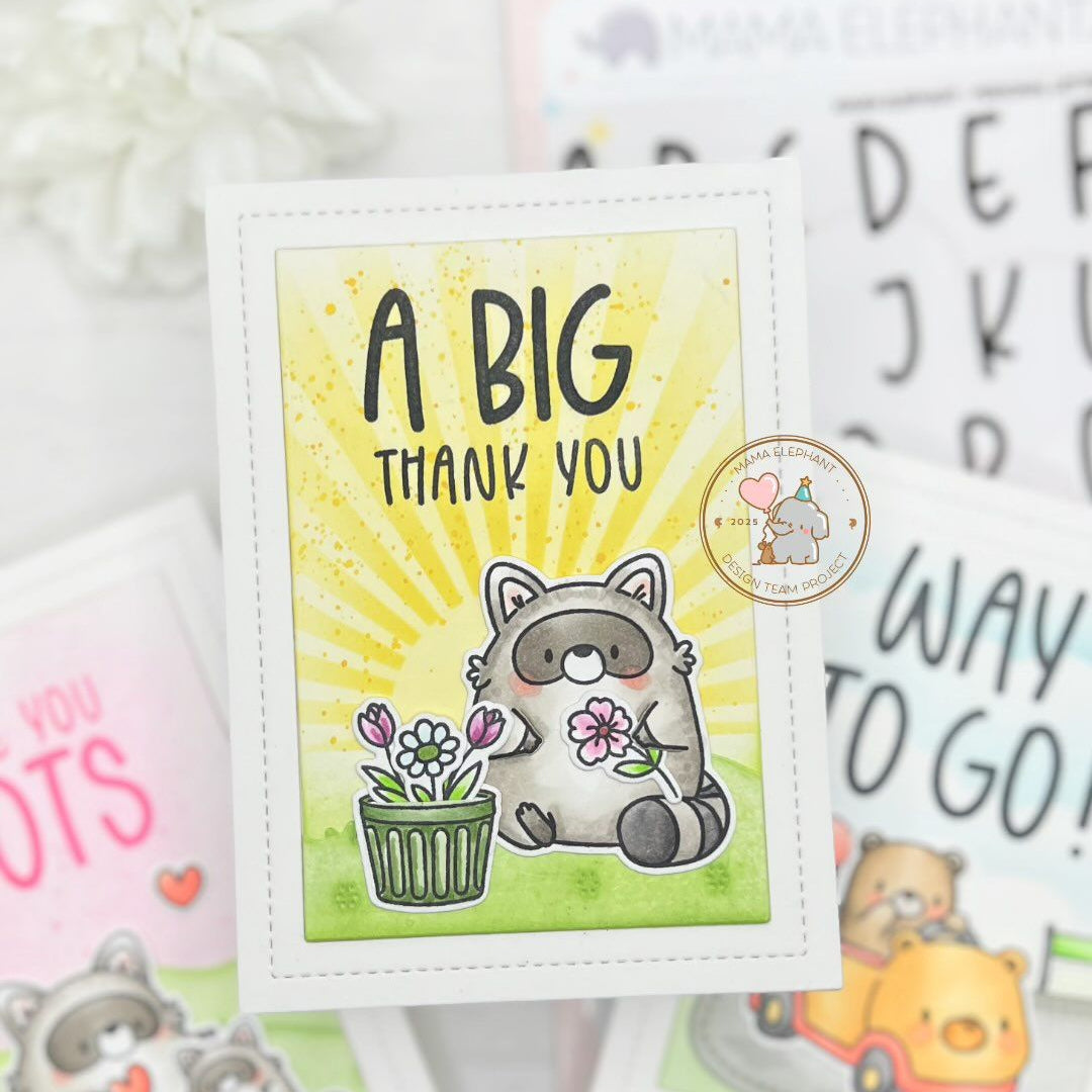Mama Elephant Stitched Border Frames Creative Cuts Steel Dies thank you