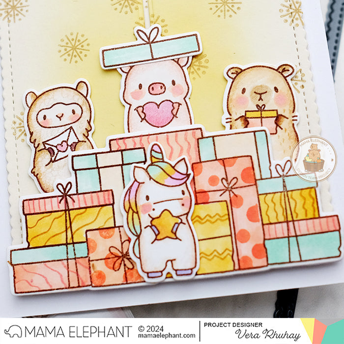 Mama Elephant Surprise Gifts Clear Stamps boxes