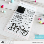 Mama Elephant Swashy Birthday Clear Stamps