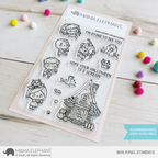 Mama Elephant Walking Zombies Clear Stamp and Die Set stamp product image