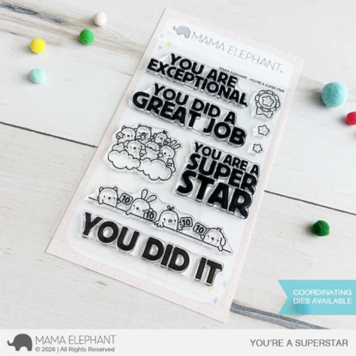 Mama Elephant You're A Super Star Clear Stamp and Die Set image 1