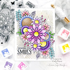 Simon Says Stamp Set of 5 Stencils Mandala Blossoms 1078stc You Are My Favorite Sending Smiles Card | color-code:ALT03