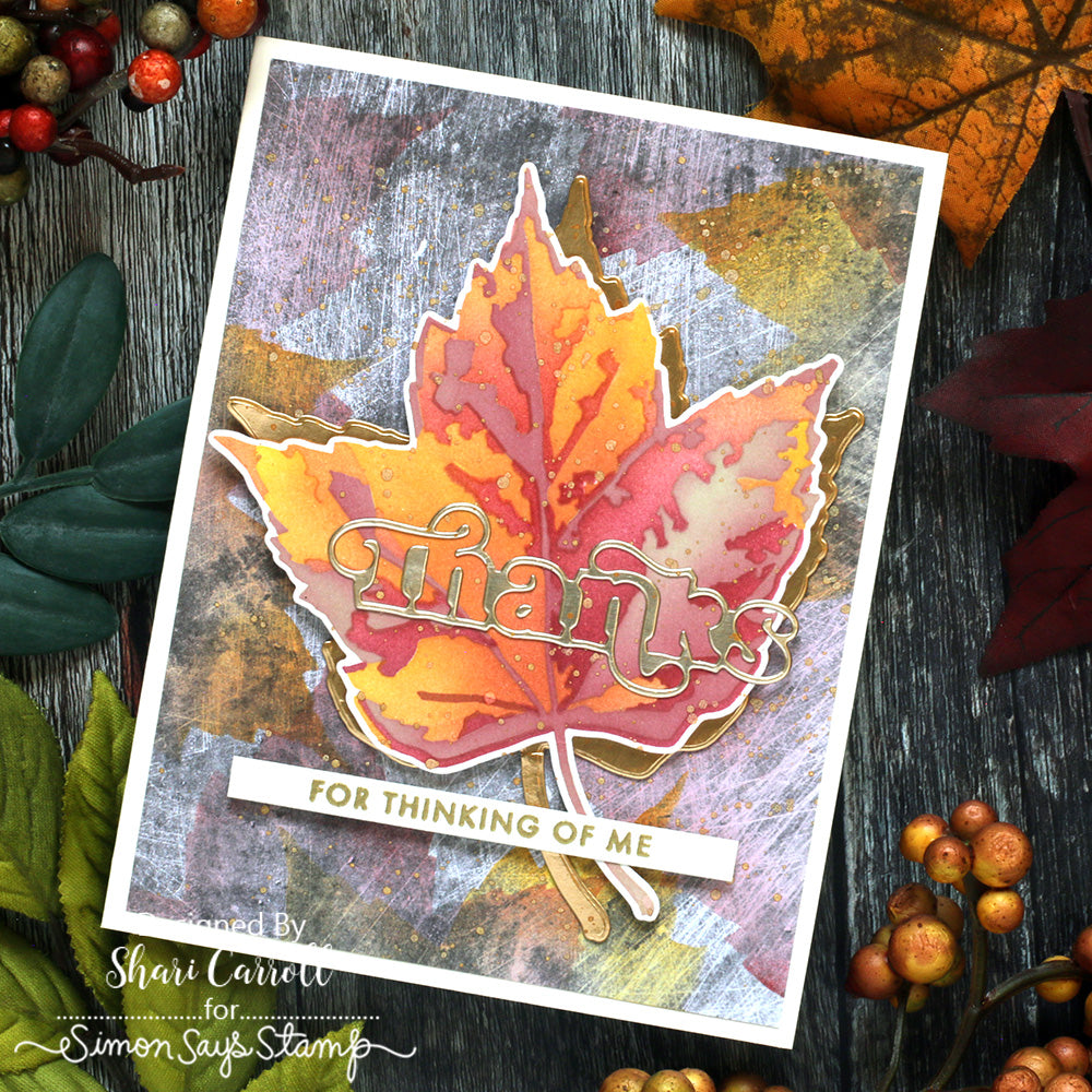 Simon Says Stamp Red Maple Wafer Dies 1440mdc Thanks Card | color-code:ALT02