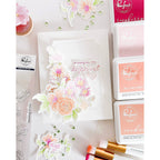 Pinkfresh Studio Artsy Floral Stencils 240924 Happiest Day Card | color-code:ALT01