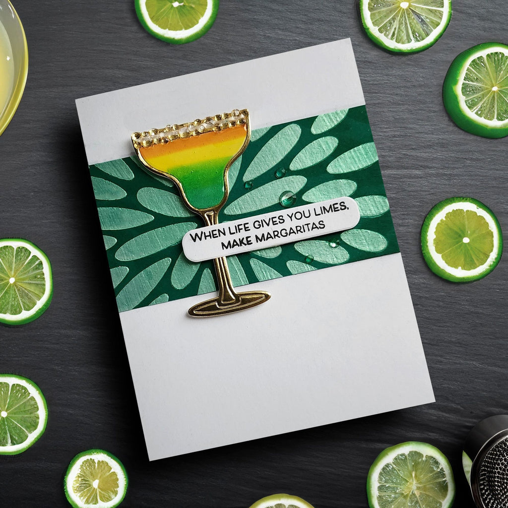 Simon Says Stamp Margarita Glass Wafer Dies 1079sd Celebrate Friend Card 