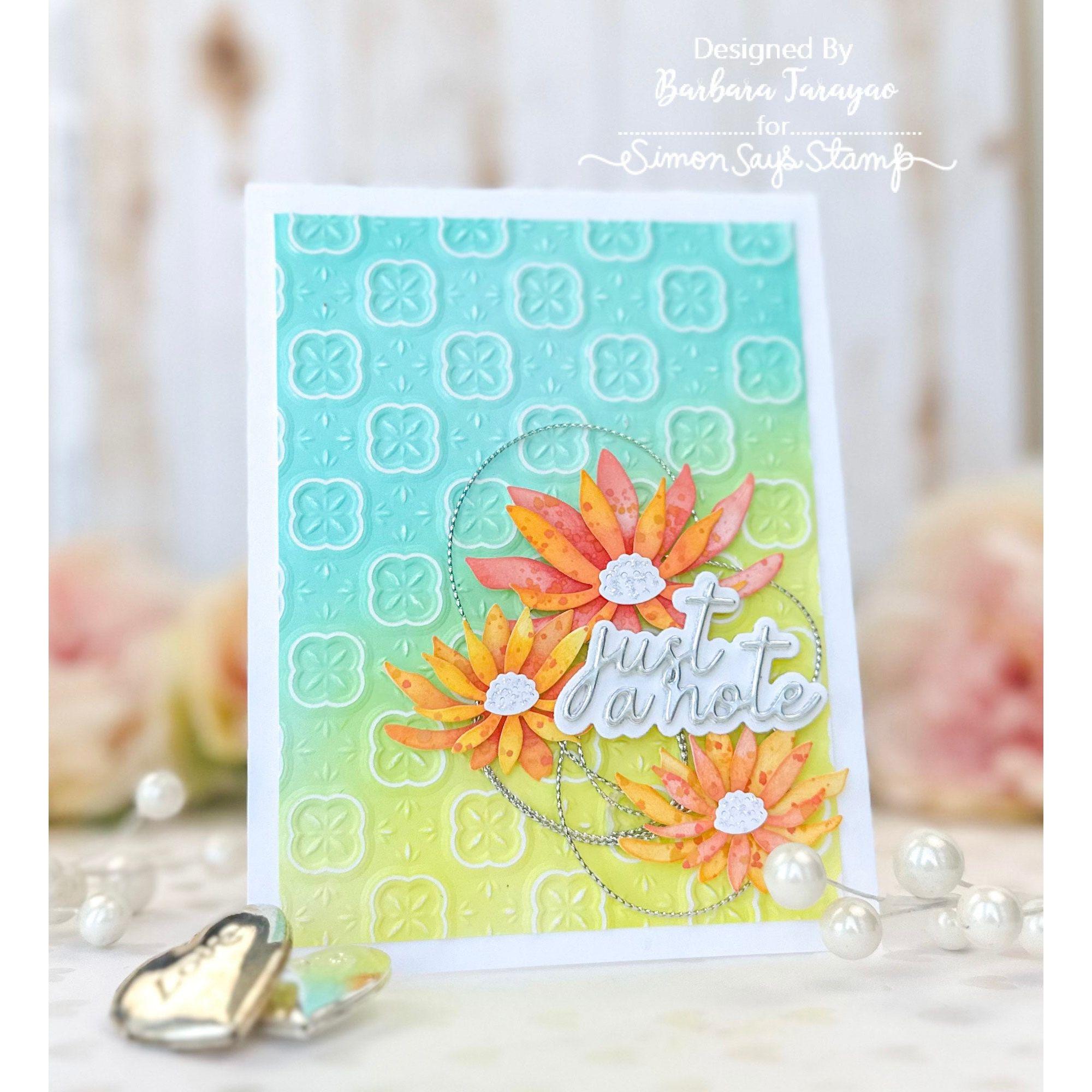 Simon Says Stamp Embossing Folder Margot Tile sf317 Just a Note Card | color-code:ALT05