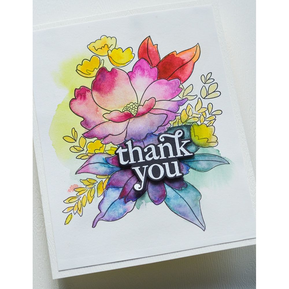 Memory Box Breezy Bouquet Stamp And Die Set cl5277d thank you 