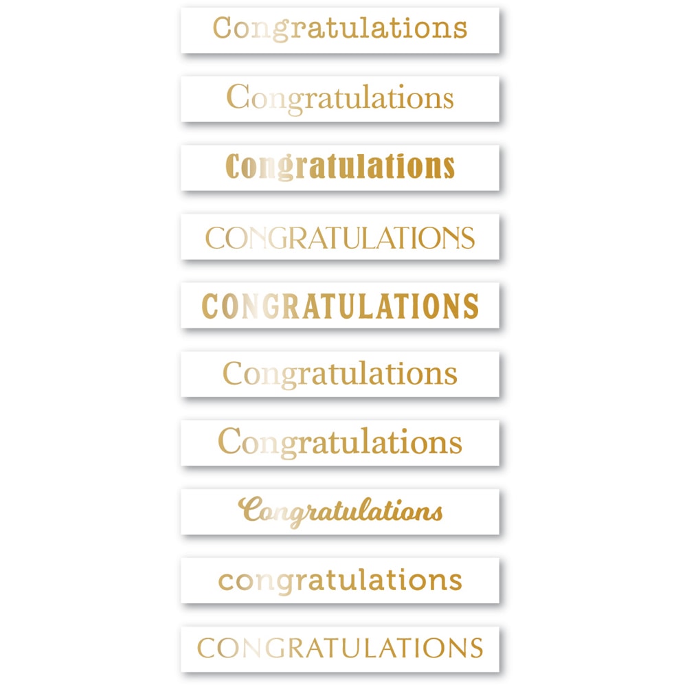 Memory Box Congratulations Foil Greetings White Tabs st028
