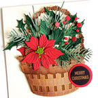 Memory Box Harvest Basket Dies 94968 garland in basket christmas card