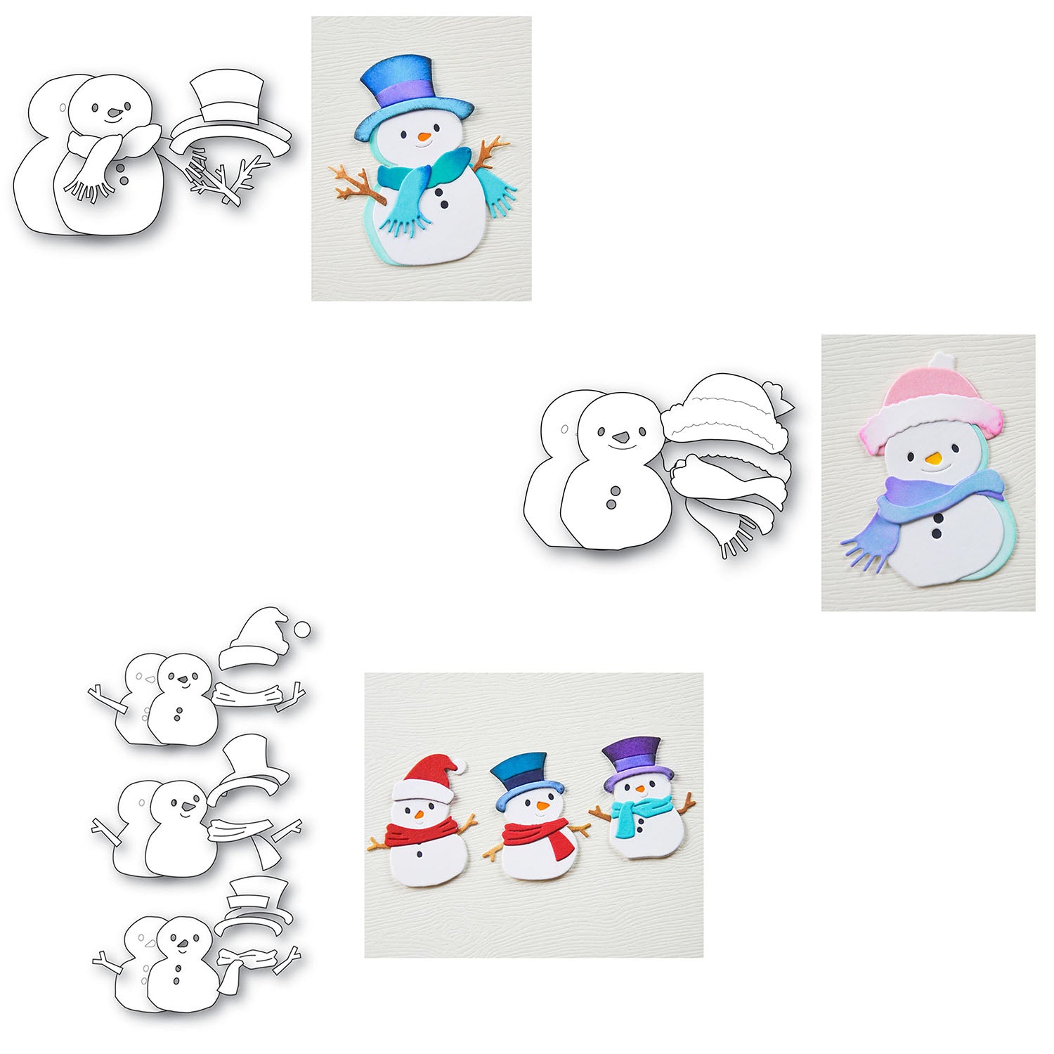 Memory Box Snowmen Die Bundle assembly