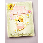 Memory Box Woven Flower Basket Dies 94941 mouse with a crown