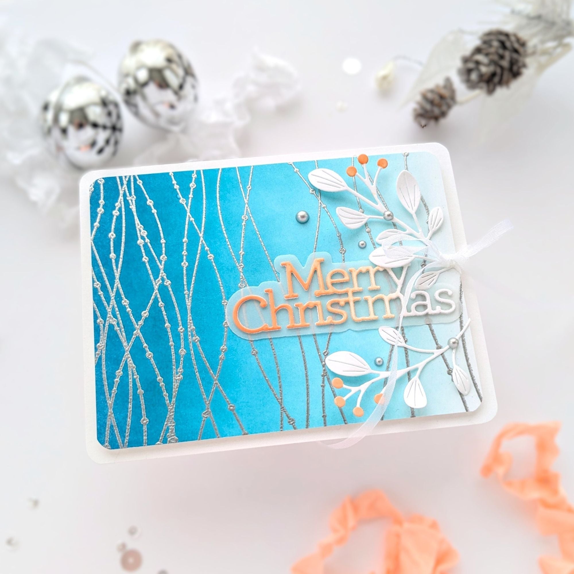 CZ Design Merry Christmas Wafer Dies czd248 Sweet Wishes Christmas Card