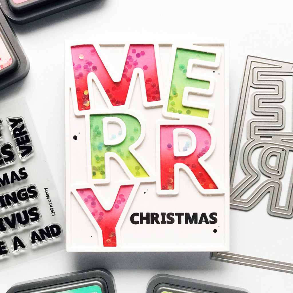 Simon Says Stamp Merry Cover Die Plate 1437mdc And Everything Nice Christmas Card