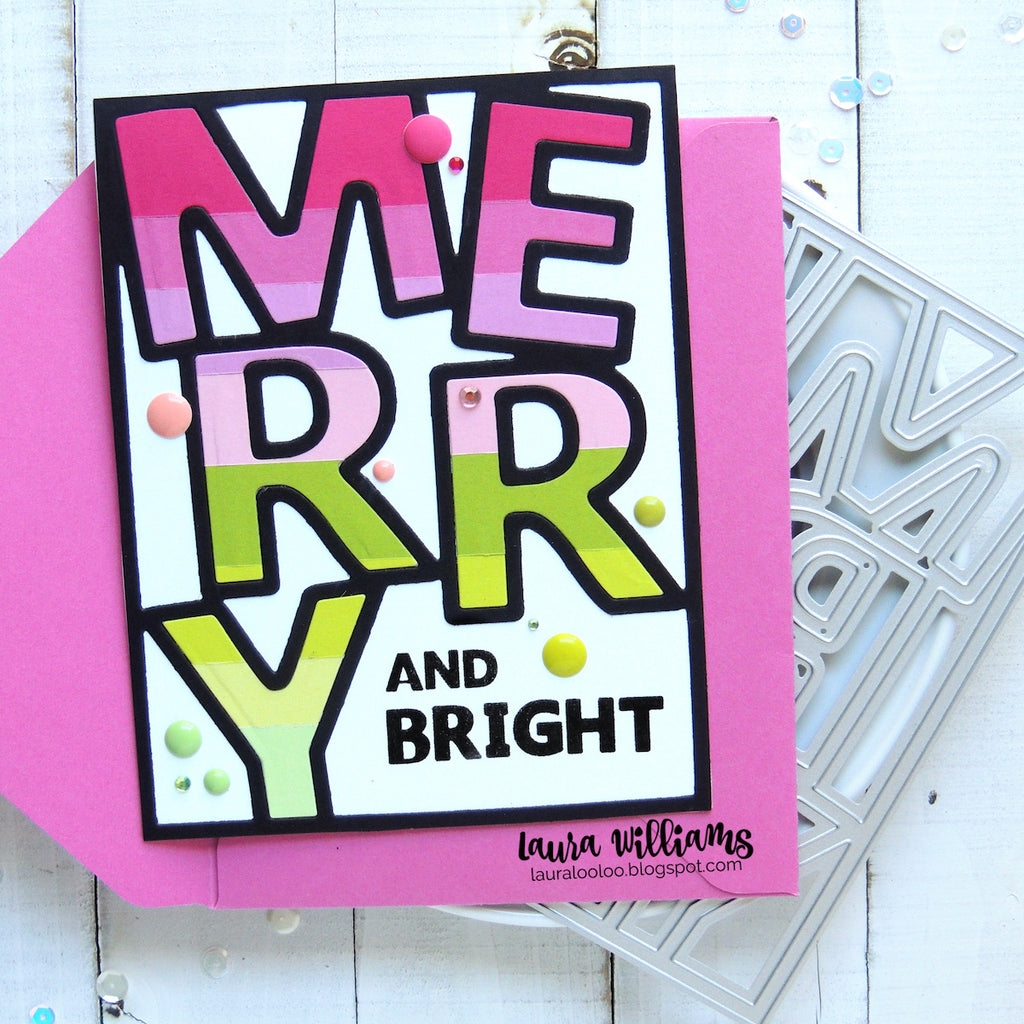 Simon Says Stamp Merry Cover Die Plate 1437mdc And Everything Nice Christmas Card