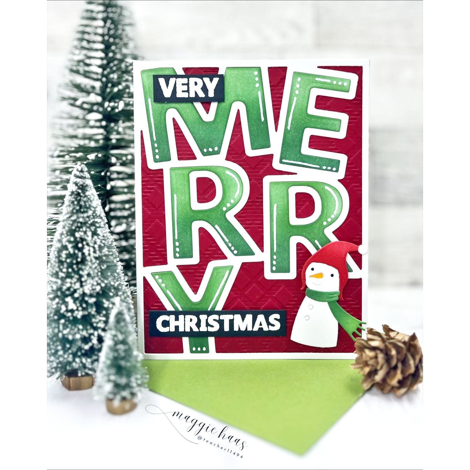 Simon Says Stamp Merry Cover Die Plate 1437mdc And Everything Nice Christmas Card