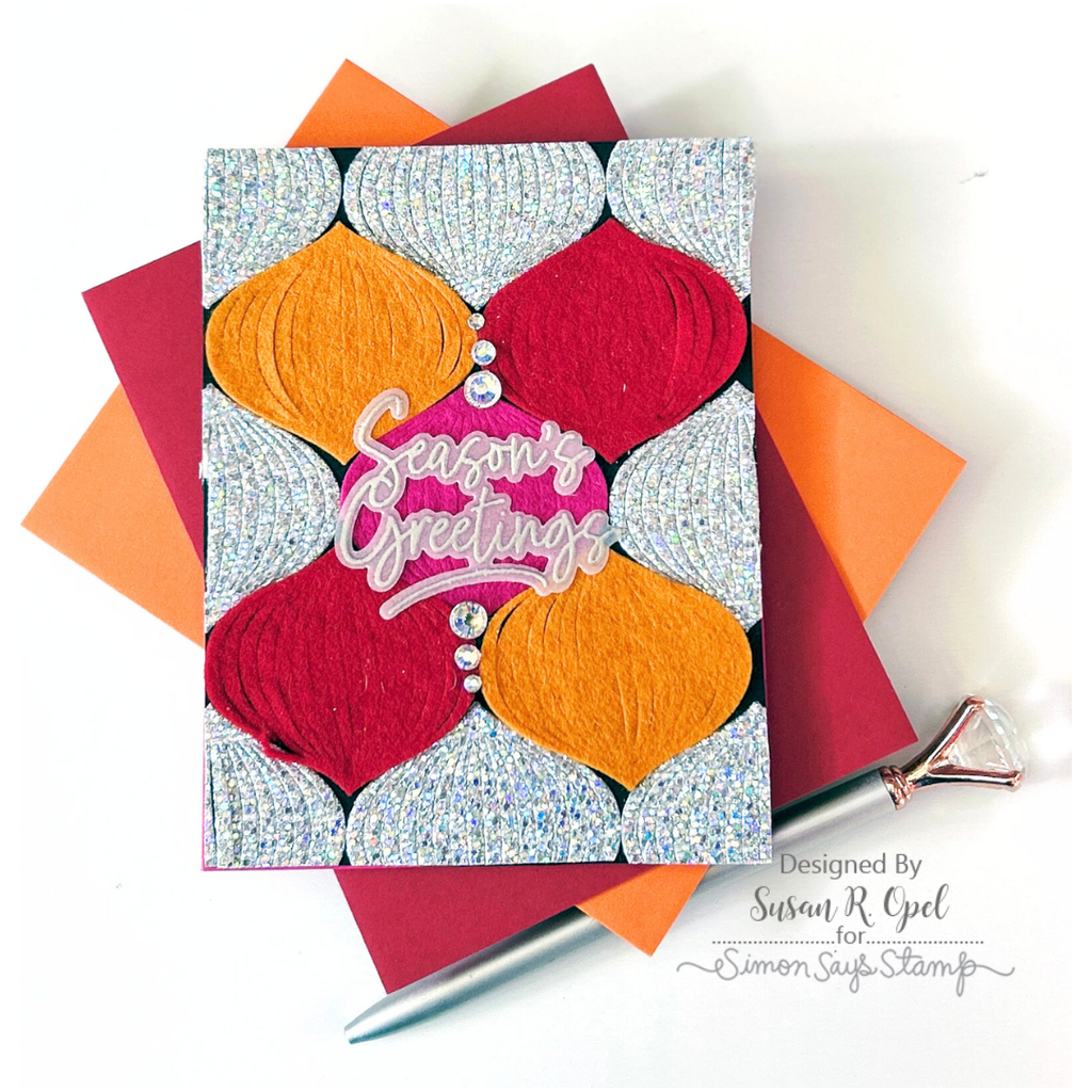 Simon Says Stamp Pawsitively Dazzling Gems Metallic Tones se114 Festive Fun Christmas Card