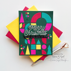 Simon Says Stamp Mid Century Holiday Plate Wafer Dies s866 All The Joy Christmas Card