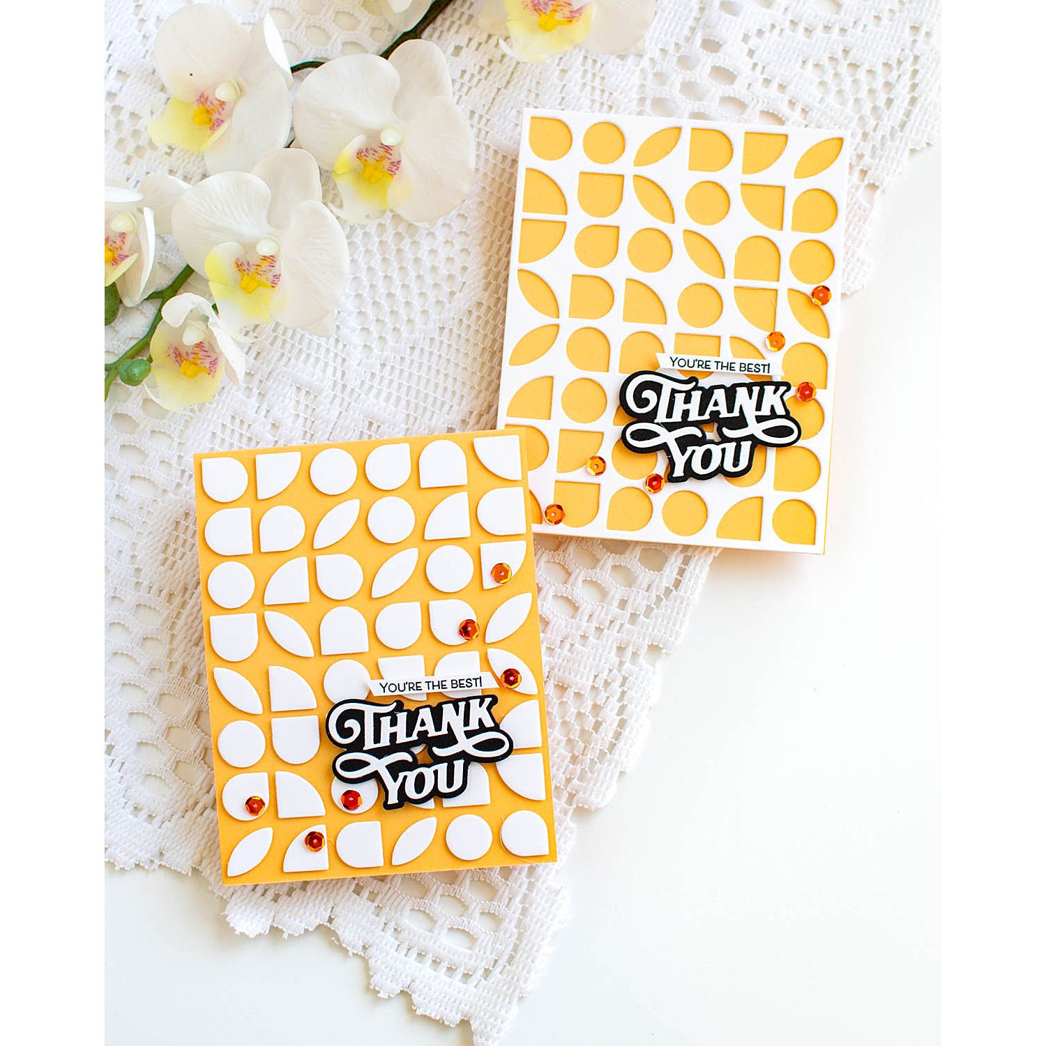 Simon Says Stamp Mid Century Elemental Plate Wafer Die s1058 Thank You Cards | color-code:ALT06