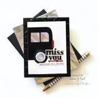 Simon Says Stamp Embossing Folder Mid Century Ethereal sf514 Happy Camper Miss You Card