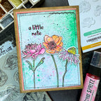 Tim Holtz Mini Bouquet Stamps with Simon Says Stamp Dies Bundle setmb25 A Little Note Card