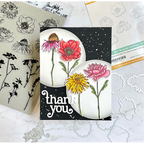 Tim Holtz Mini Bouquet Stamps with Simon Says Stamp Dies Bundle setmb25 Thank You Card | color-code:ALT07