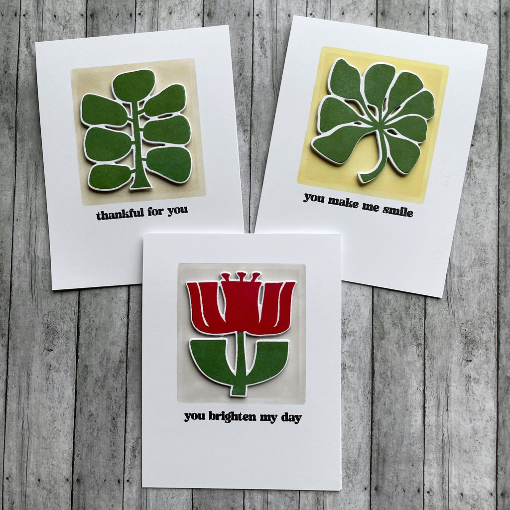 Simon Says Stamp Mod Plants Wafer Dies 1218mdc Rain or Shine Card Set | color-code:ALT03
