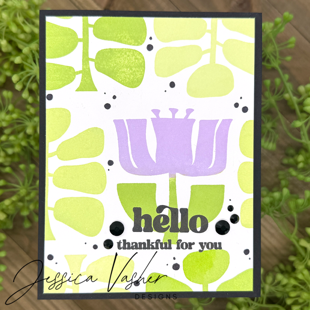 Simon Says Clear Stamps Mod Plants 2142msc Rain or Shine Hello Card