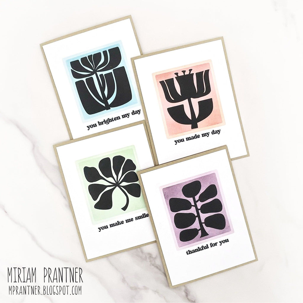 Simon Says Stamp Set of 2 Stencils Mod Plants Blocks 1062mtc Rain or Shine Card Set | color-code:ALT02