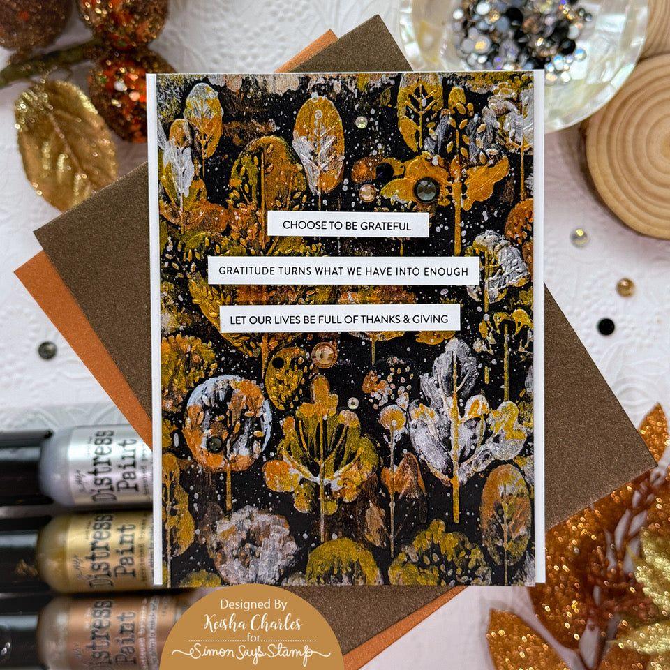 Simon Says Stamp Embossing Folder Modern Forest sf420 Festive Fun Thanksgiving Card