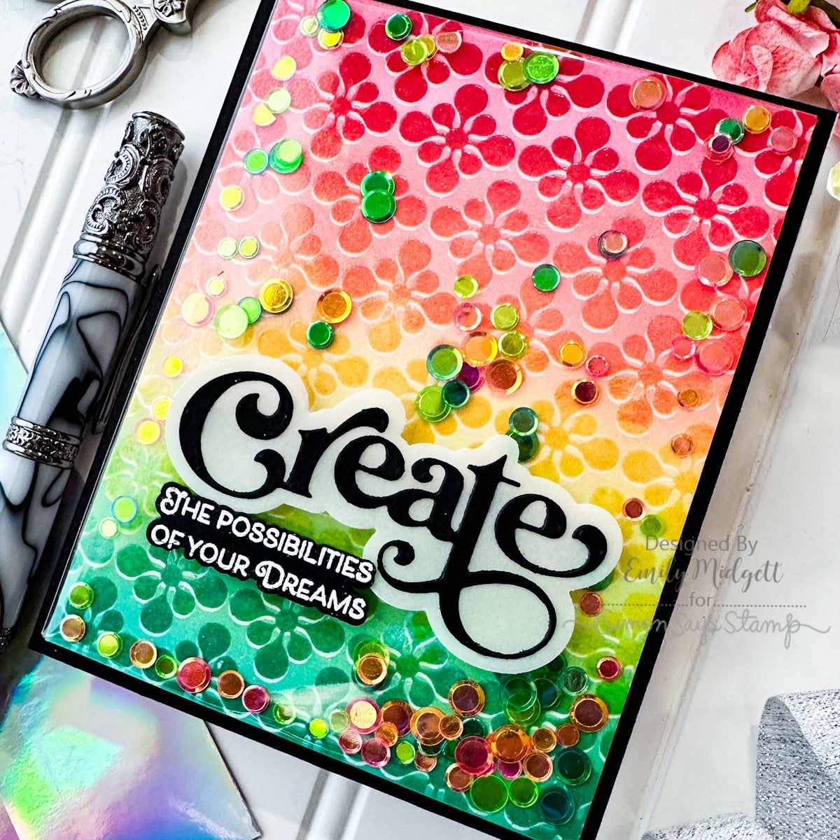 Simon Says Clear Stamp Modern Medallion 1069ss Sunny Vibes Create Card | color-code:ALT02