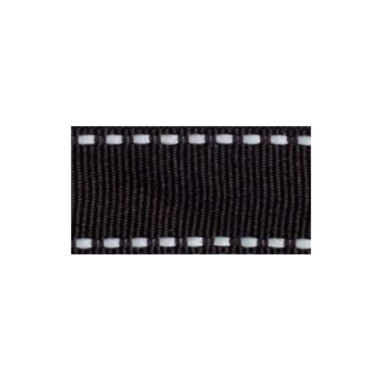 Morex Ribbon 5/8 Inch Black Grosgrain Stitch 5 Yards Swatch