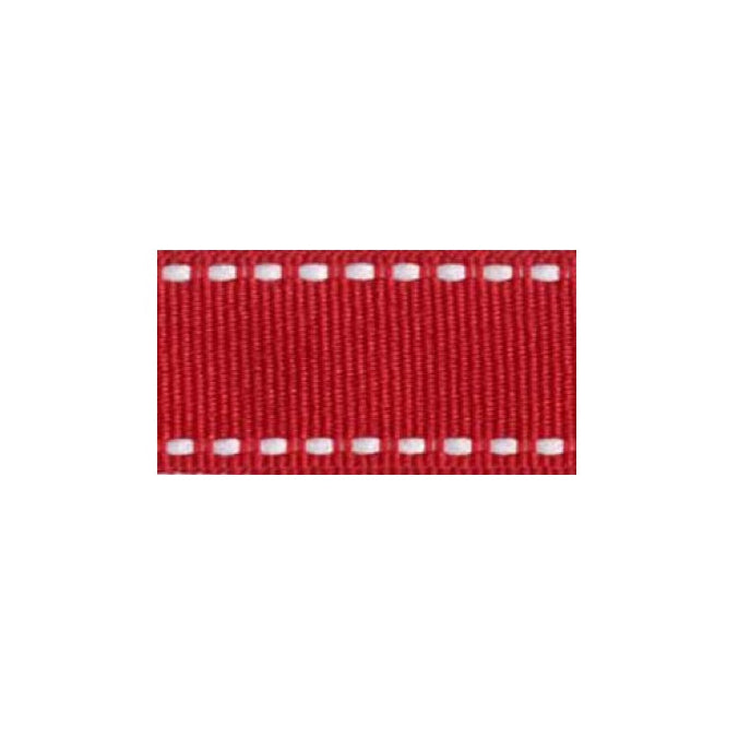 Morex Ribbon 5/8 Inch Red Grosgrain Stitch 3 Yards Swatch
