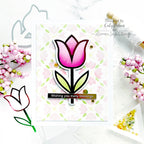 Simon Says Stamp Stencils Mosaic Tulips 1018st Splendor Easter Card | color-code:ALT08