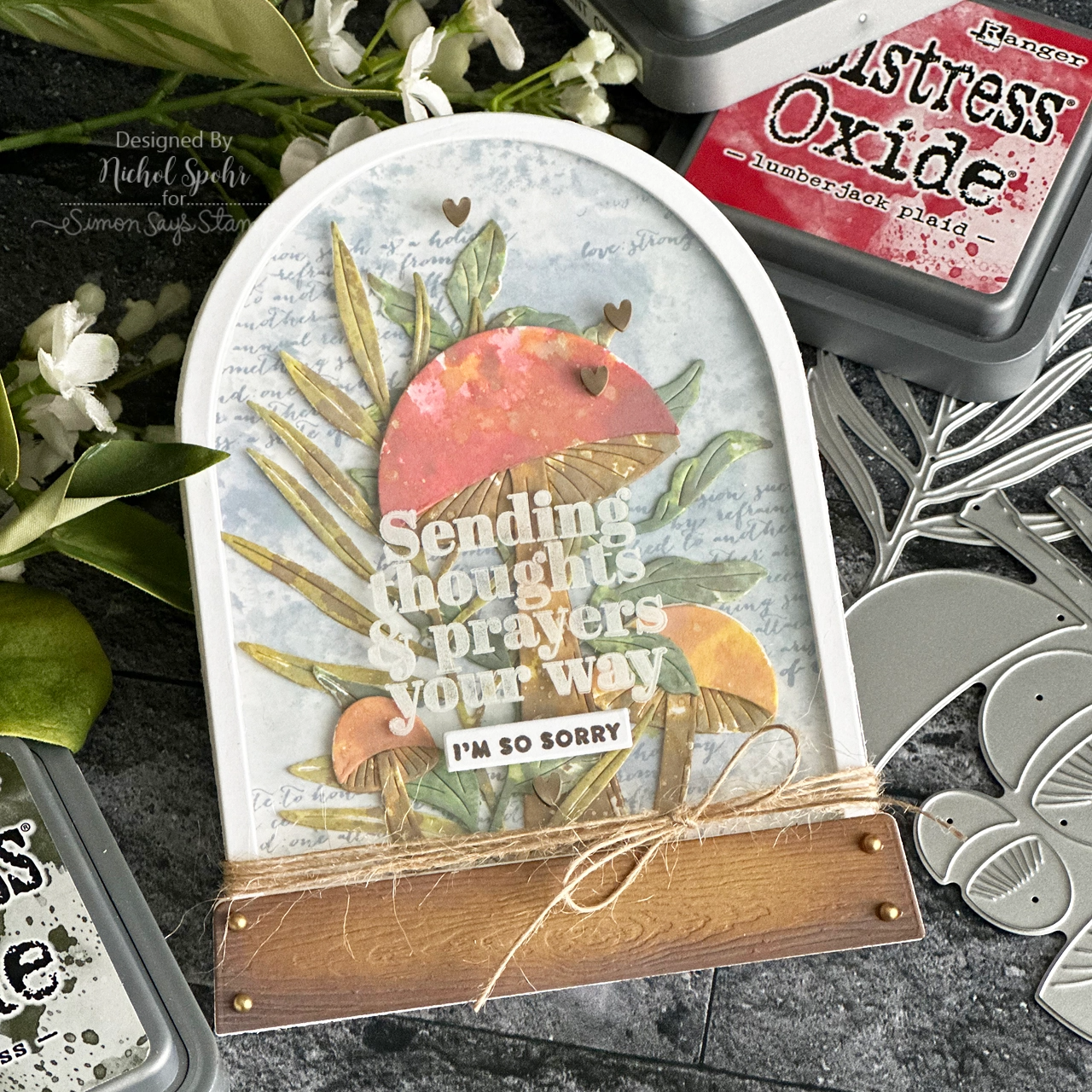 Simon Says Stamp! Simon Says Stamp ETCHED DELICATE FROND Wafer Die s714 Mushroom Stem Sympathy Card  | color-code:ALT01