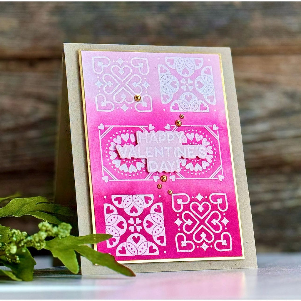 Simon Says Clear Stamps My Love Greetings sss302809c Smitten Valentine's Day Card
