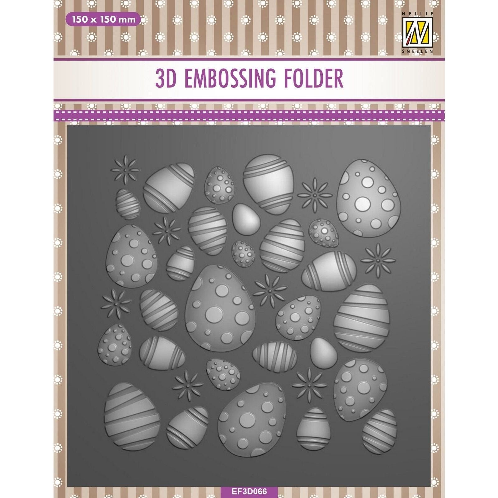Nellie's Choice Easter Eggs Background 3D Embossing Folder nef3d066