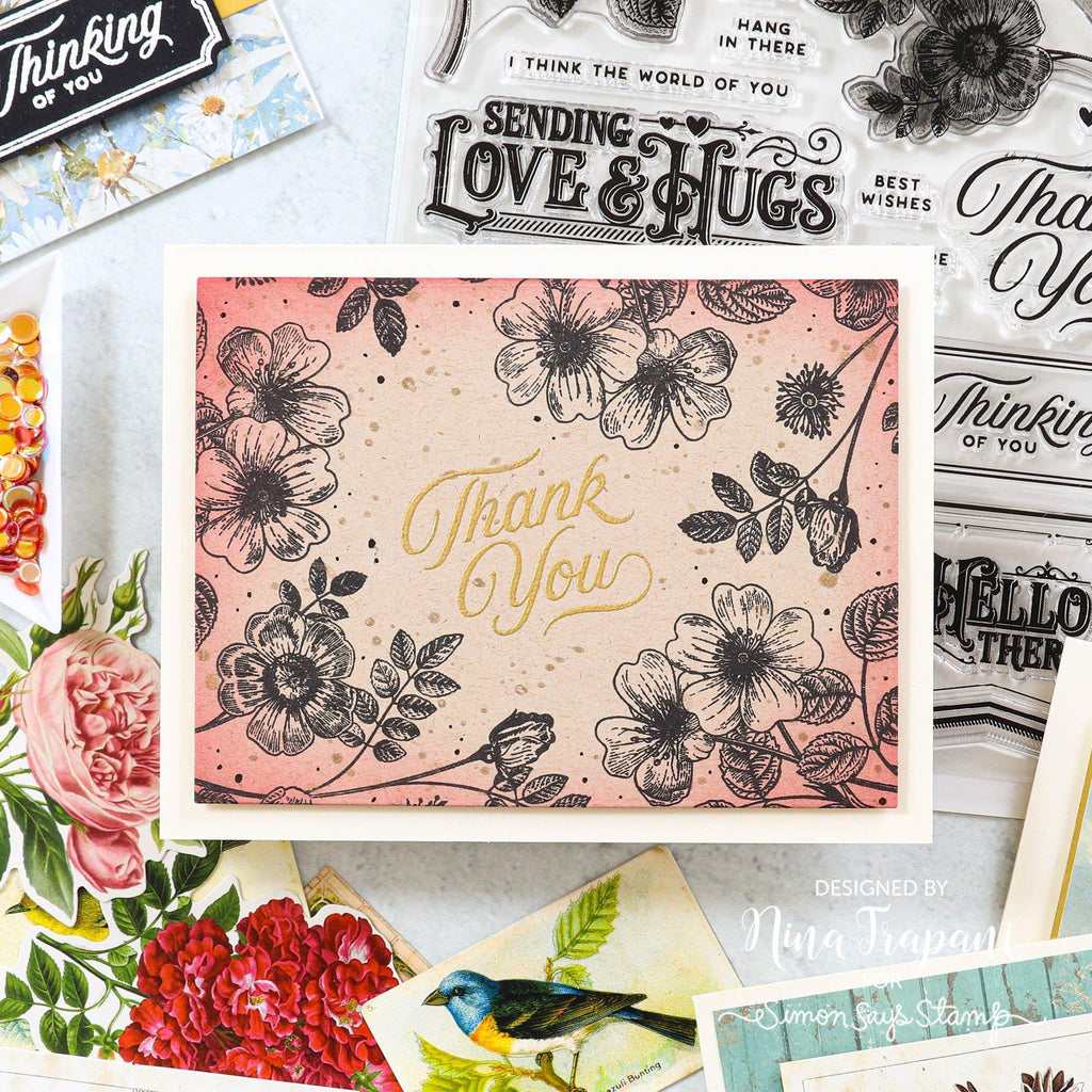 Simon Says Clear Stamps Etched Greetings sss202519c Thank You Card | color-code:ALT03