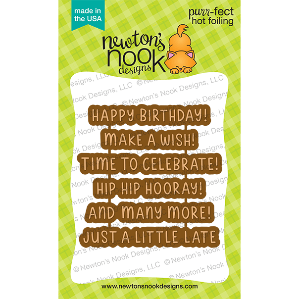 Newton's Nook Designs Birthday Greetings Hot Foil Plates NN2307HF1